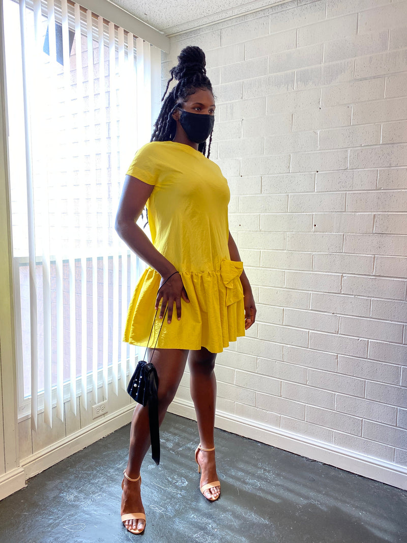 Yellow Cocktail Dress- Yellow Baby Doll Dress